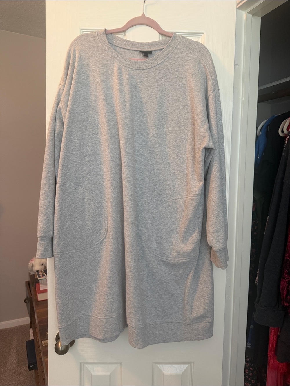 torrid Light Gray Long Sleeve Sweatshirt Dress